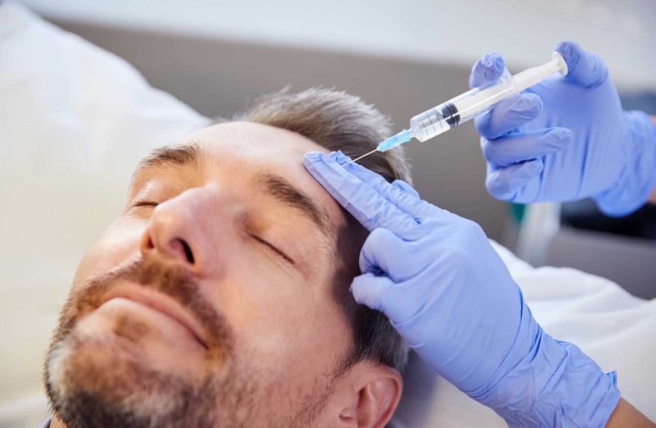 Close-up cosmetic dental and facial treatment setting